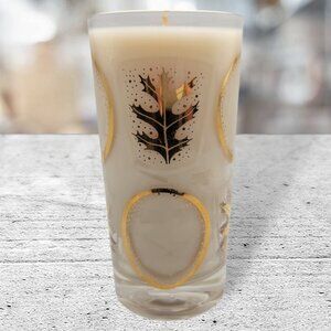 Vintage 22K Gold Frosted Leaf Autumn Glow Scented 12 oz. Luxury Soy Wax Candle